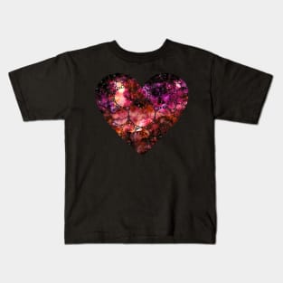Watercolor Nebula in Heart Kids T-Shirt